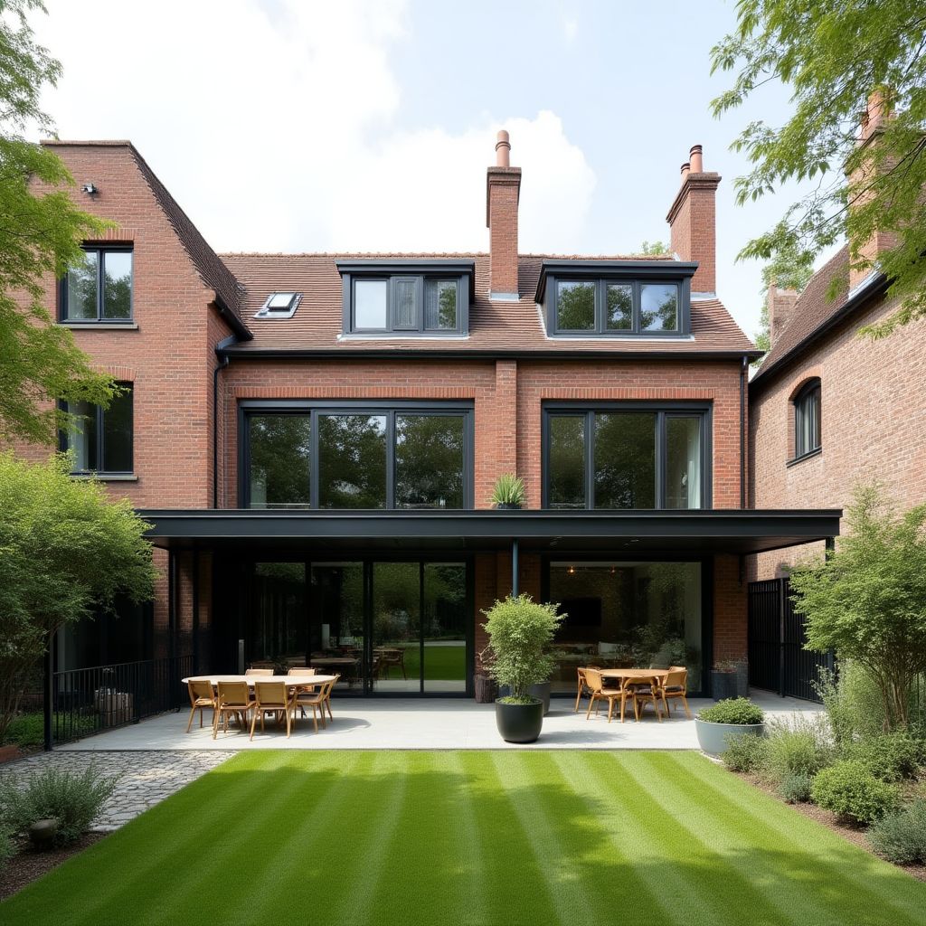 Extension contemporaine sur maison traditionnelle